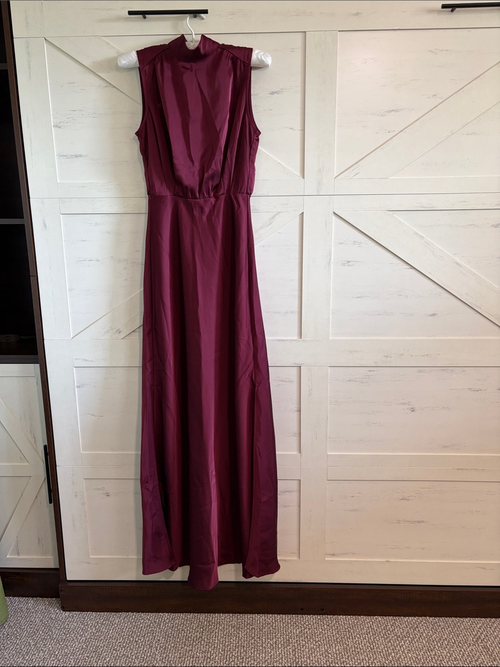 Lulu's Sleeveless Wine Maxi Dress with High Neck